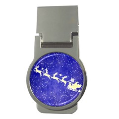 Santa-claus-with-reindeer Money Clips (round)  by nateshop