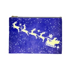 Santa-claus-with-reindeer Cosmetic Bag (large)