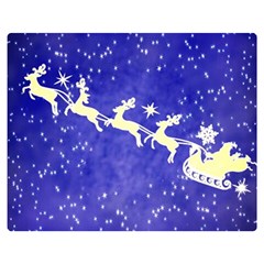 Santa-claus-with-reindeer Double Sided Flano Blanket (medium)  by nateshop