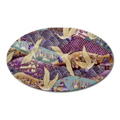 Textile Fabric Pattern Oval Magnet by nateshop