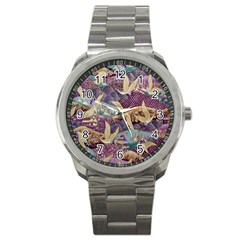 Textile Fabric Pattern Sport Metal Watch by nateshop