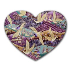 Textile Fabric Pattern Heart Mousepads by nateshop