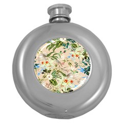 Tropical Fabric Textile Round Hip Flask (5 Oz) by nateshop