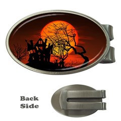 Night Full Moon Gespenstig Money Clips (oval)  by Wegoenart