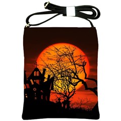 Night Full Moon Gespenstig Shoulder Sling Bag by Wegoenart