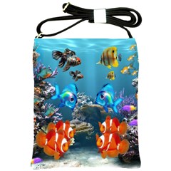 Aquarium Fish Tank Sea Life Shoulder Sling Bag by Wegoenart