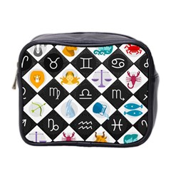 Zodiac Astrology Horoscope Pattern Mini Toiletries Bag (two Sides) by Wegoenart