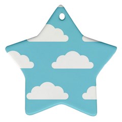 Clouds Blue Pattern Ornament (Star)