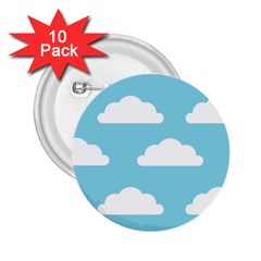 Clouds Blue Pattern 2.25  Buttons (10 pack) 