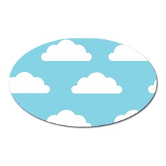 Clouds Blue Pattern Oval Magnet