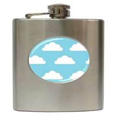 Clouds Blue Pattern Hip Flask (6 oz)