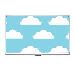 Clouds Blue Pattern Business Card Holder by ConteMonfrey