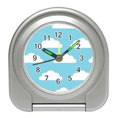 Clouds Blue Pattern Travel Alarm Clock