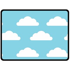 Clouds Blue Pattern Fleece Blanket (Large) 