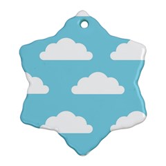 Clouds Blue Pattern Ornament (Snowflake)