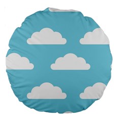 Clouds Blue Pattern Large 18  Premium Round Cushions