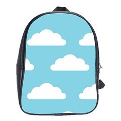 Clouds Blue Pattern School Bag (xl) by ConteMonfrey