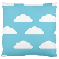 Clouds Blue Pattern Large Flano Cushion Case (Two Sides)