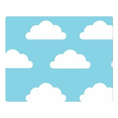 Clouds Blue Pattern Double Sided Flano Blanket (Large) 