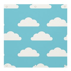 Clouds Blue Pattern Banner and Sign 4  x 4 