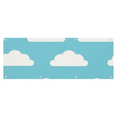 Clouds Blue Pattern Banner And Sign 8  X 3  by ConteMonfrey