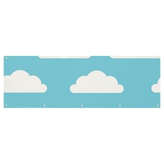 Clouds Blue Pattern Banner and Sign 12  x 4 