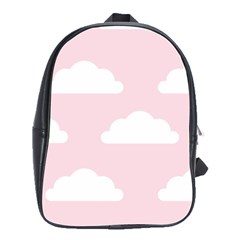Clouds Pink Pattern   School Bag (large) by ConteMonfrey