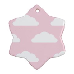 Clouds Pink Pattern   Snowflake Ornament (two Sides)