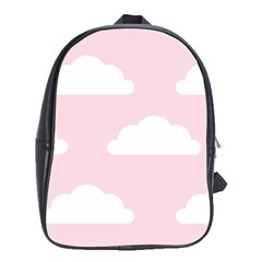 Clouds Pink Pattern   School Bag (xl) by ConteMonfrey