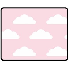 Clouds Pink Pattern   Double Sided Fleece Blanket (medium)  by ConteMonfrey