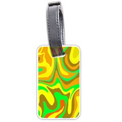 Groovy Wavy Pattern Colorful Pattern Luggage Tag (one Side) by Wegoenart