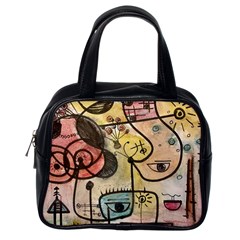 Puzzle Abstract Drawing Mysterious Classic Handbag (one Side)