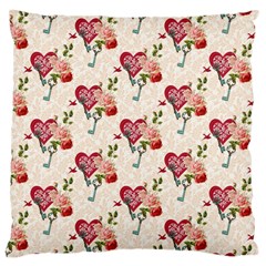 Key To The Heart Large Cushion Case (two Sides) by ConteMonfrey