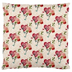 Key To The Heart Large Flano Cushion Case (one Side) by ConteMonfrey