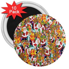 Background-santaclaus-gift-christmas 3  Magnets (10 Pack)  by nateshop