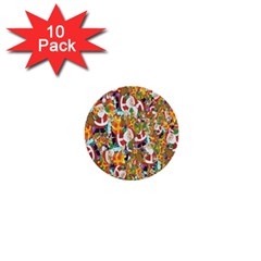 Background-santaclaus-gift-christmas 1  Mini Buttons (10 Pack)  by nateshop