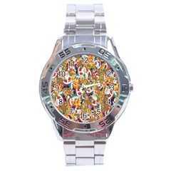 Background-santaclaus-gift-christmas Stainless Steel Analogue Watch by nateshop