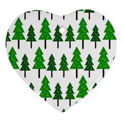 Chrismas Tree Greeen Heart Ornament (two Sides) by nateshop