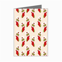 Christmas-background-christmas-stockings Mini Greeting Card by nateshop