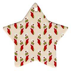 Christmas-background-christmas-stockings Star Ornament (two Sides) by nateshop