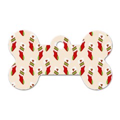 Christmas-background-christmas-stockings Dog Tag Bone (two Sides) by nateshop