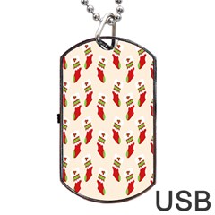 Christmas-background-christmas-stockings Dog Tag USB Flash (One Side)