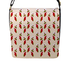 Christmas-background-christmas-stockings Flap Closure Messenger Bag (l) by nateshop