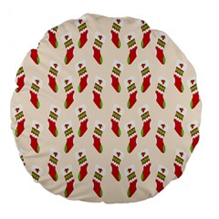 Christmas-background-christmas-stockings Large 18  Premium Flano Round Cushions