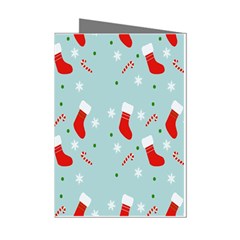 Christmas-pattern -christmas-stockings Mini Greeting Cards (pkg Of 8) by nateshop