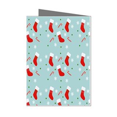 Christmas-pattern -christmas-stockings Mini Greeting Cards (pkg Of 8) by nateshop