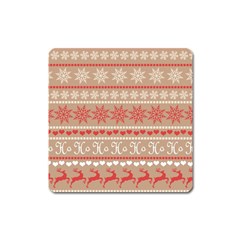 Christmas-pattern-background Square Magnet