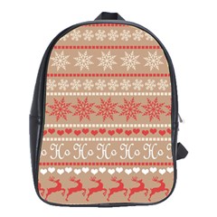 Christmas-pattern-background School Bag (large) by nateshop