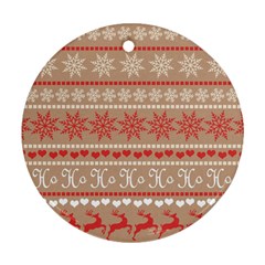 Christmas-pattern-background Round Ornament (two Sides) by nateshop