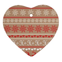 Christmas-pattern-background Heart Ornament (two Sides) by nateshop